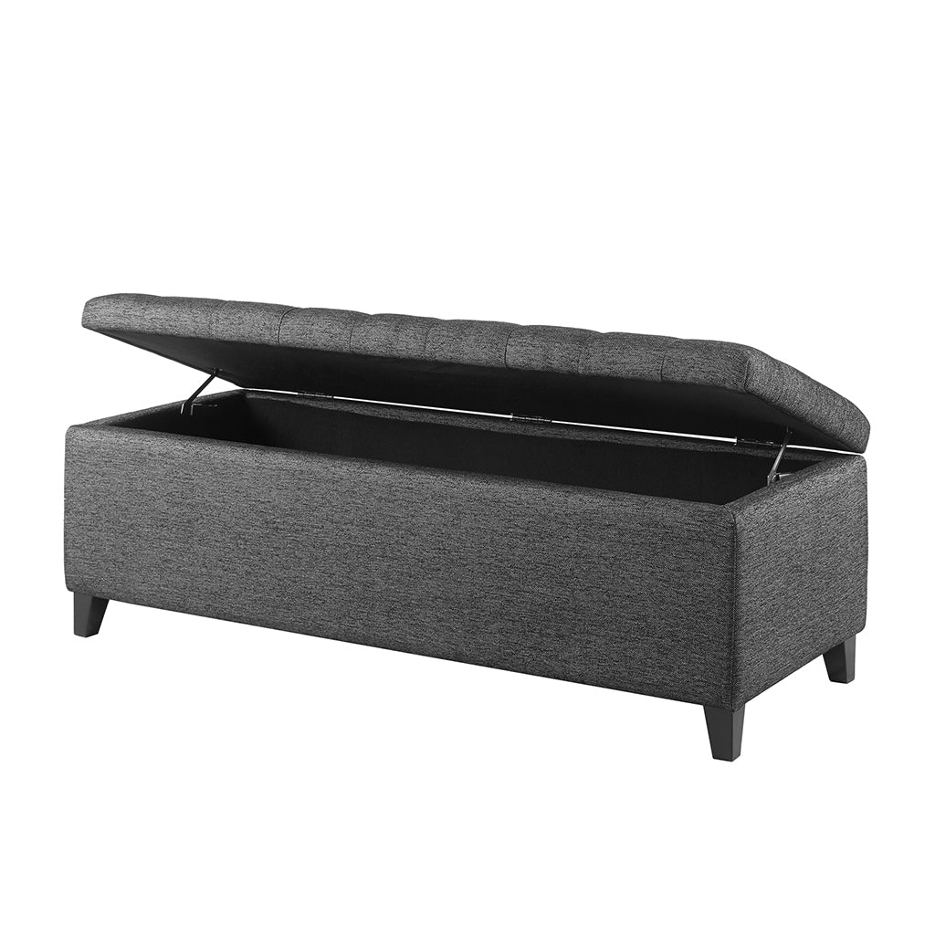 Tufted Top Soft Close Storage Bench charcoal-polyester