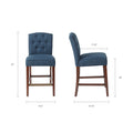 Tufted Counter Stool Navy Polyester