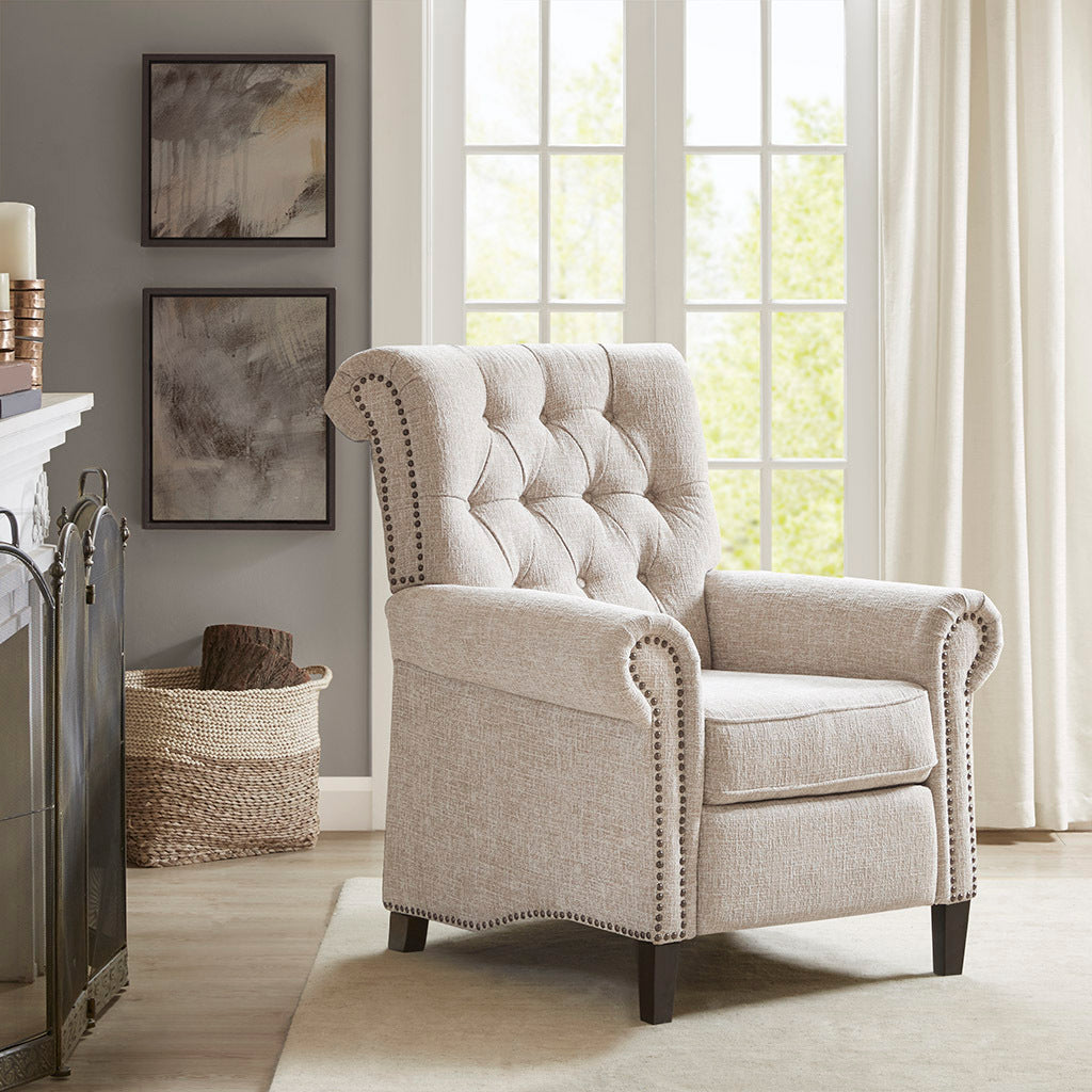 Aidan Push Back Recliner Cream Solid Wood