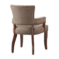 Arm Dining Chair Brown Polyester