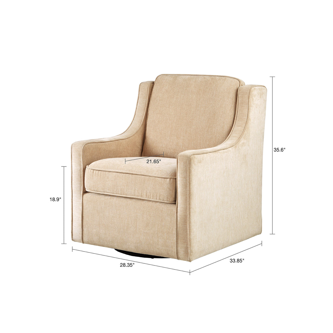 Harris Swivel Chair Cream Solid Wood