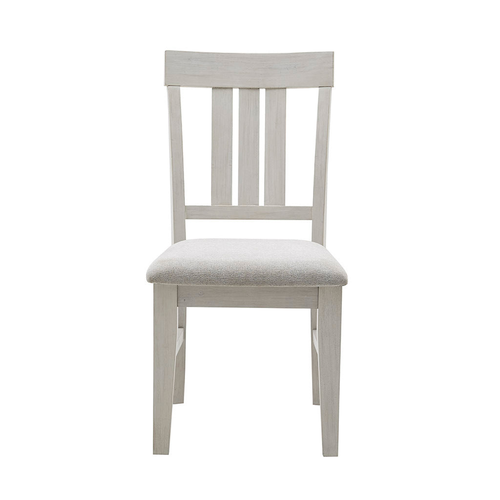 Dining Side Chair Set Of 2Pcs Reclaimed White Polyester