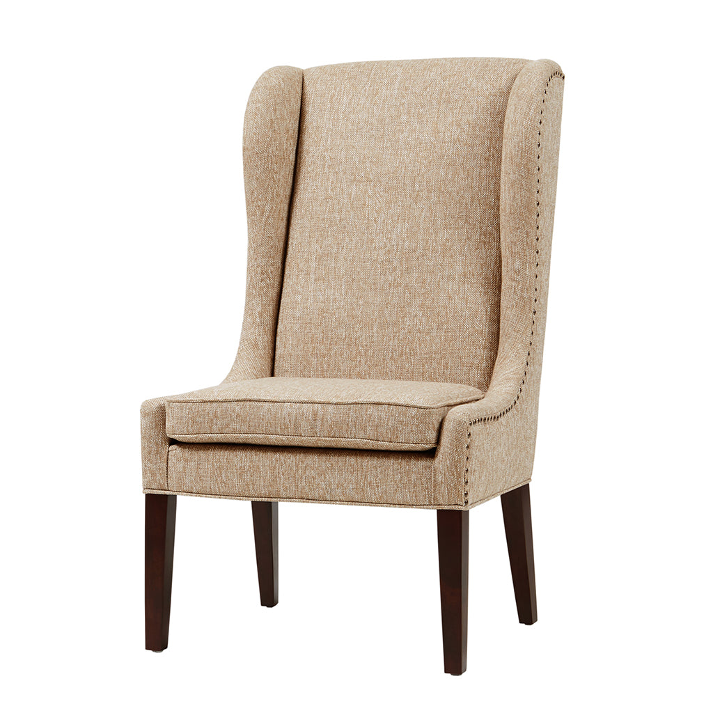 Captains Dining Chair Beige Polyester