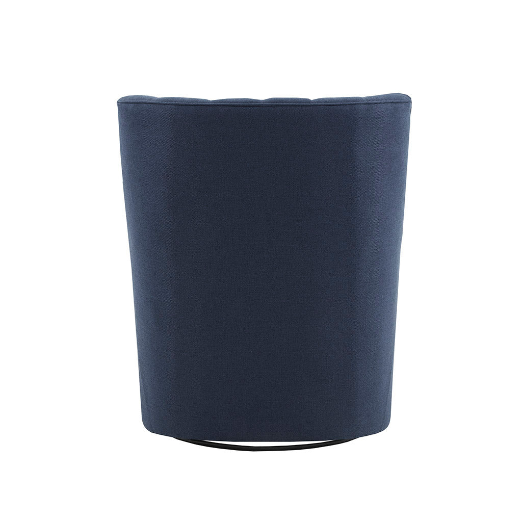 Mathis Swivel Glider Chair Blue Solid Wood