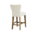 Tufted Back Counter Stool Cream Polyester