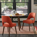 Nola Dining chair set of 2 orange+dark brown-polyester