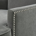 Upholstered Swivel Chair Grey Polyester