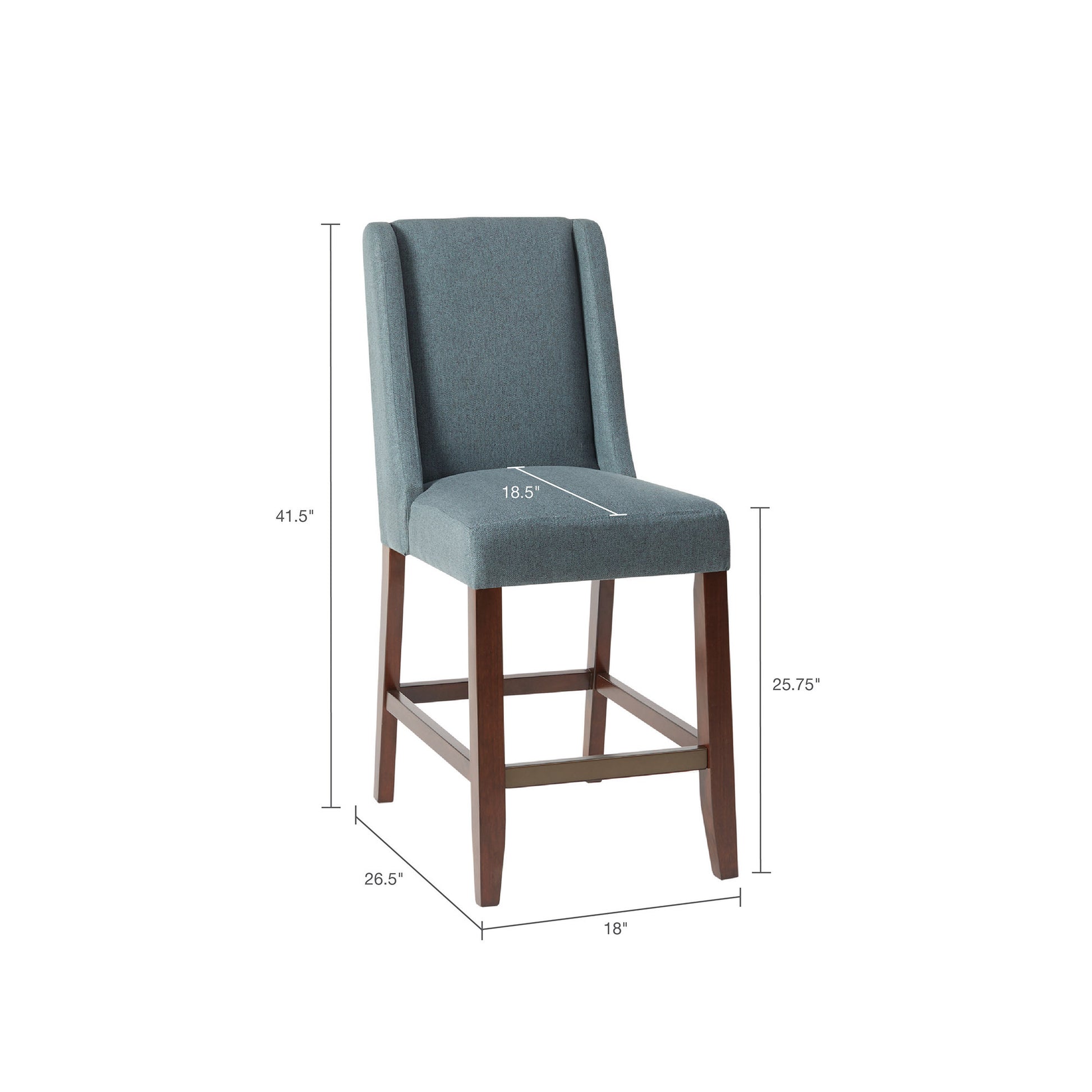 Brody Wing Counter Stool Blue Polyester