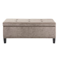 Tufted Top Soft Close Storage Bench Taupe Polyester