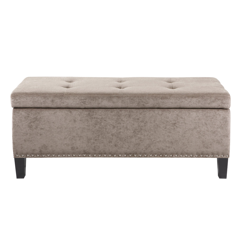 Tufted Top Soft Close Storage Bench taupe-polyester