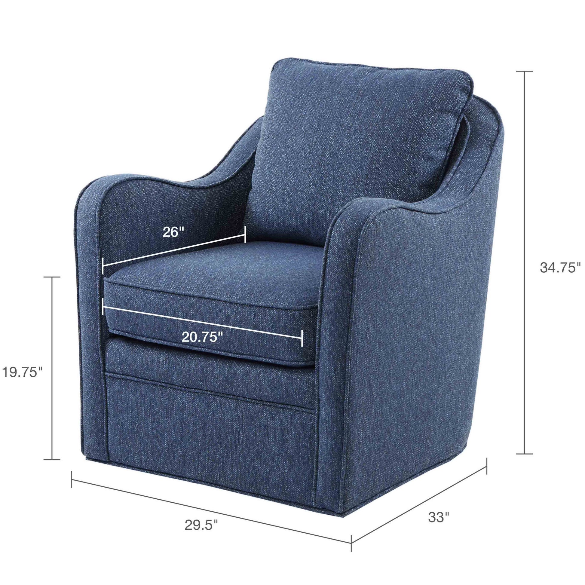 Brianne Swivel Chair Navy Solid Wood