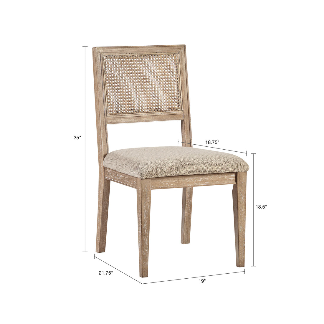 Armless Dining Chair Set Of 2 Light Brown Polyester