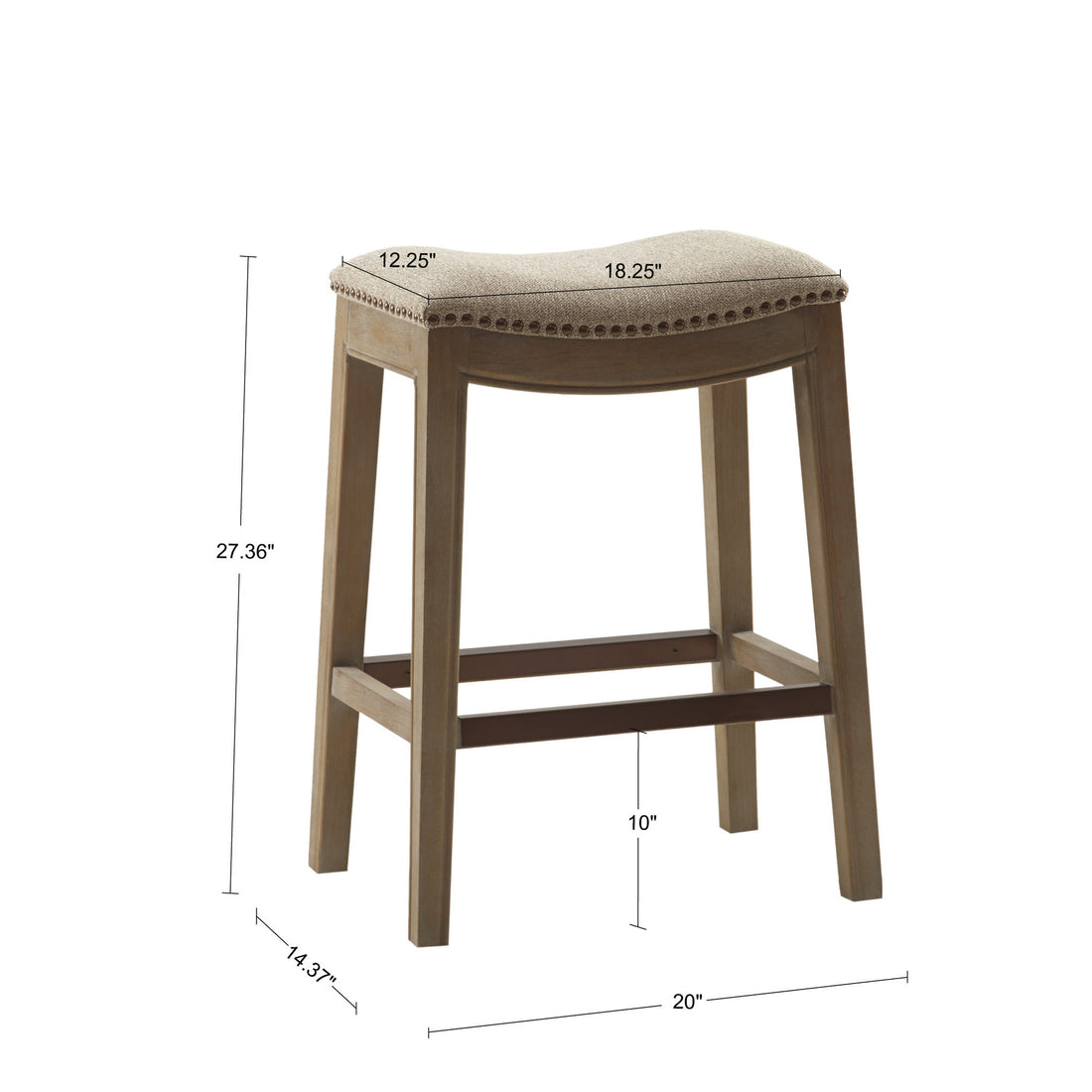 Saddle Counter Stool Linen Polyester