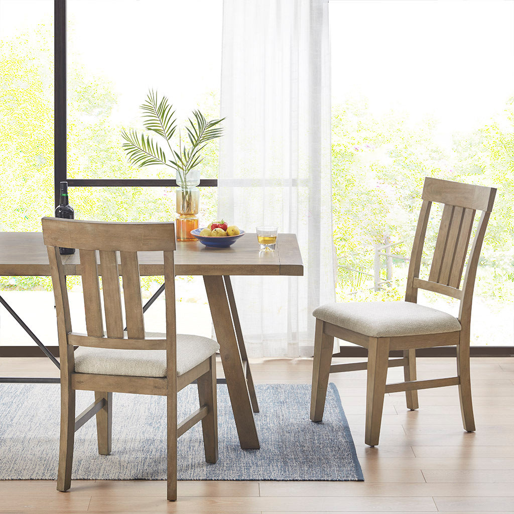 Dining Side Chair Set Of 2Pcs Reclaimed Grey Polyester