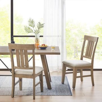 Dining Side Chair Set Of 2Pcs Reclaimed Grey Polyester