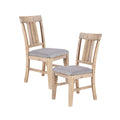 Dining Side Chair Set Of 2Pcs Natural Grey Polyester