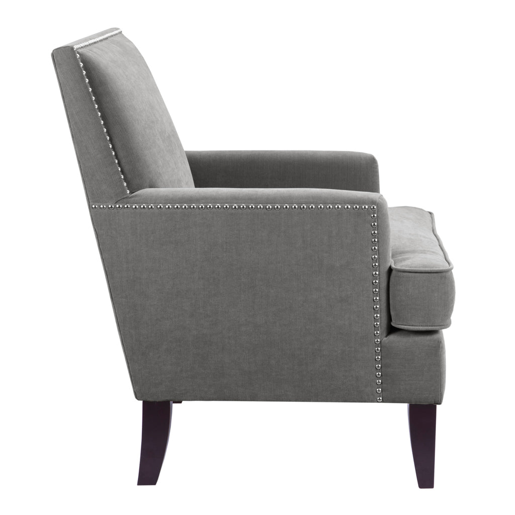 Track Arm Club Chair Grey Polyester