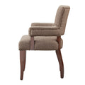 Arm Dining Chair Brown Polyester