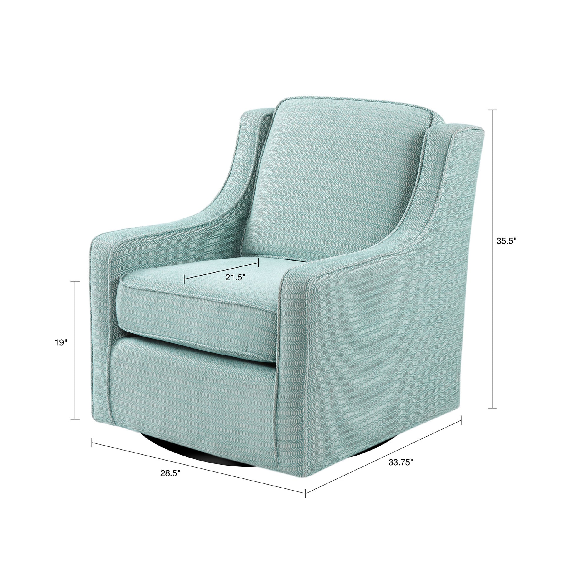 Harris Swivel Chair Blue Solid Wood