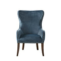 Button Tufted Back Accent Chair Blue Polyester