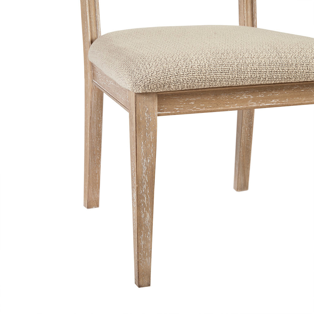 Armless Dining Chair Set Of 2 Light Brown Polyester