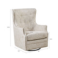 Ella Swivel Glider Chair Cream Solid Wood