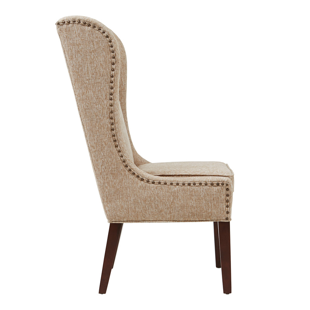 Captains Dining Chair Beige Polyester