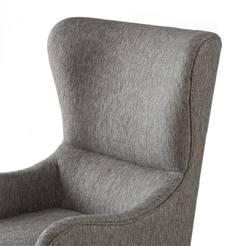 Arianna Swoop Wing Chair Grey Solid Wood