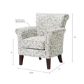 Brooke Tight Back Club Chair Grey Multi Solid Wood