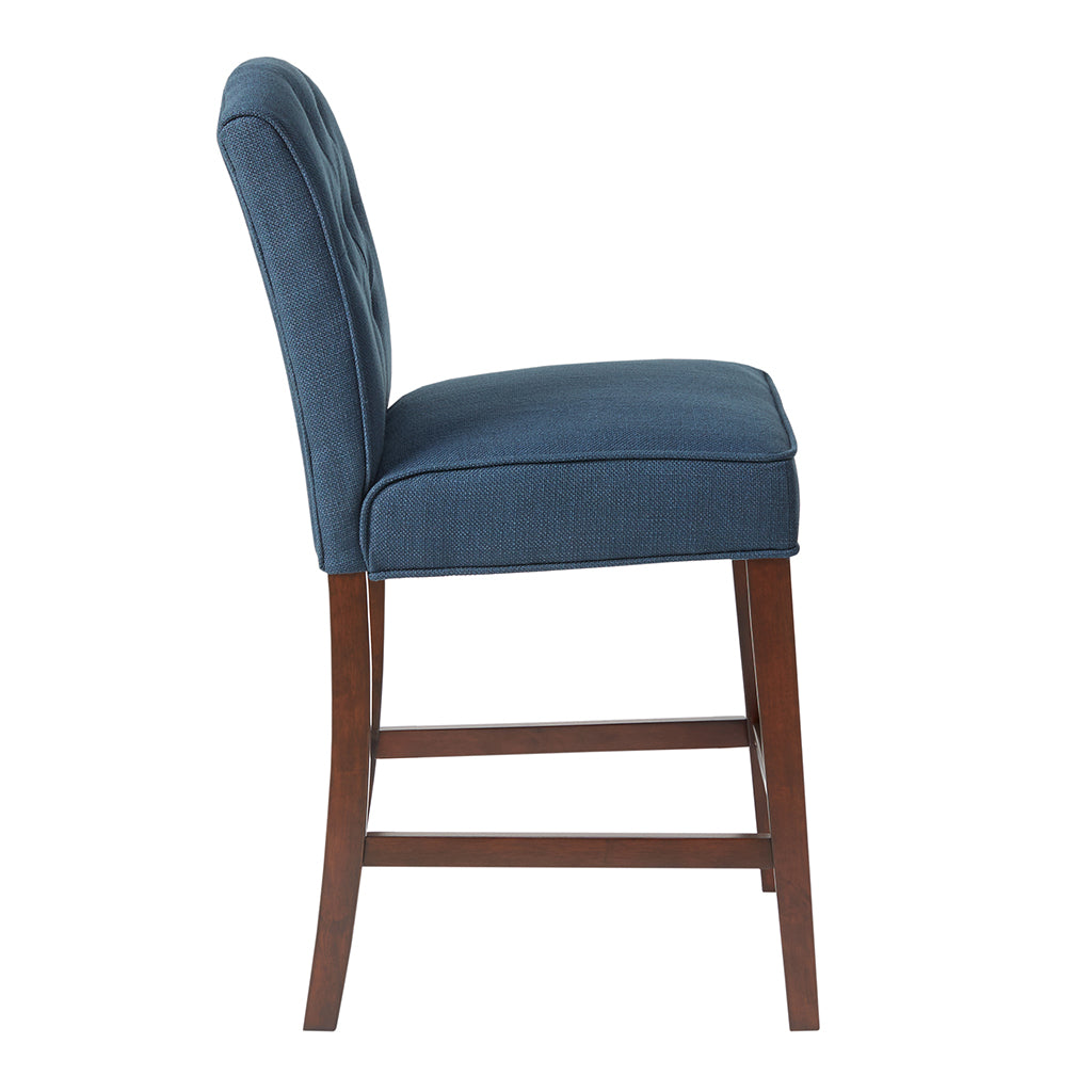 Tufted Counter Stool Navy Polyester