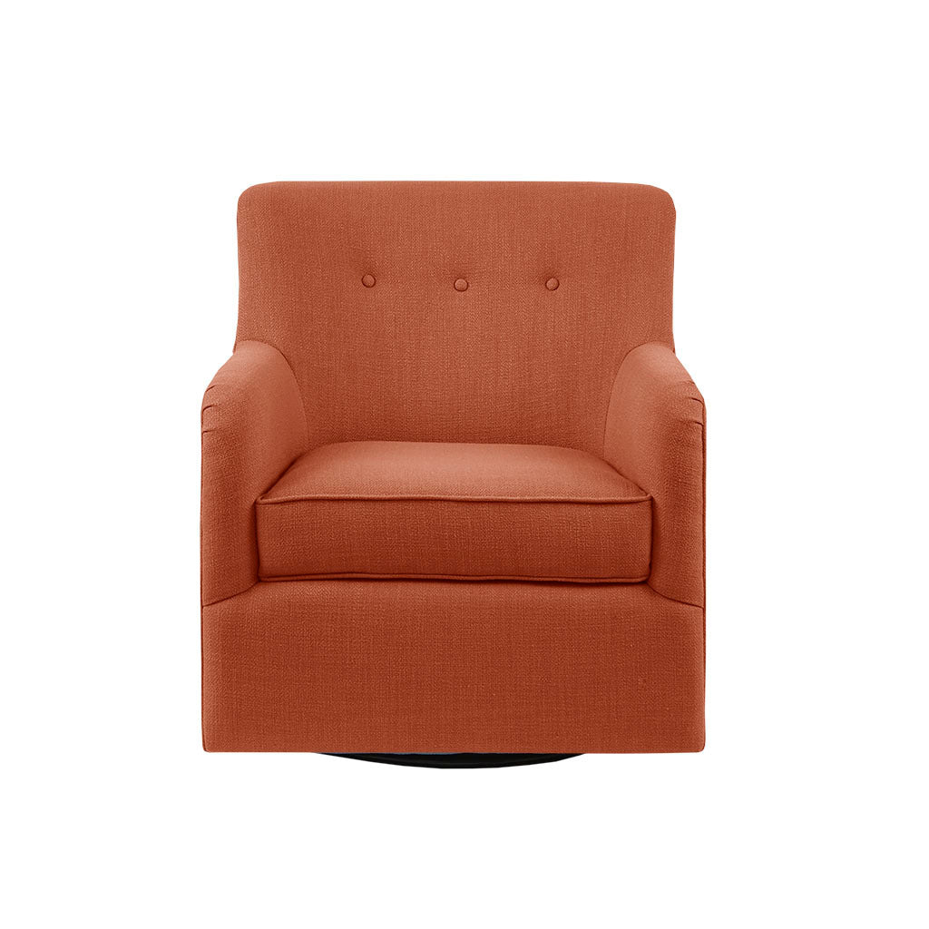 Adele Swivel Chair Orange Solid Wood