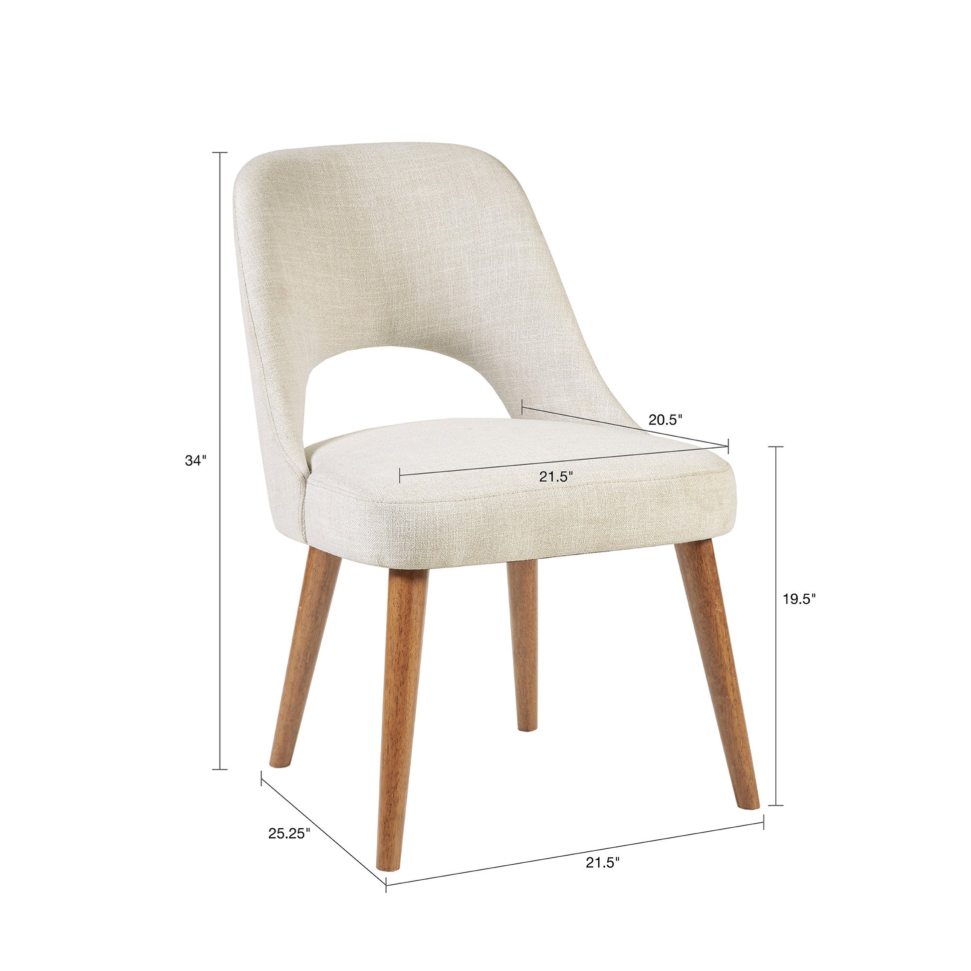 Dining Side Chair Set of 2 cream-polyester
