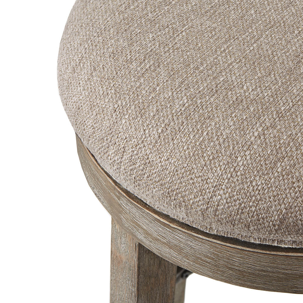 Swivel Counter Stool Cream Reclaimed Grey Polyester