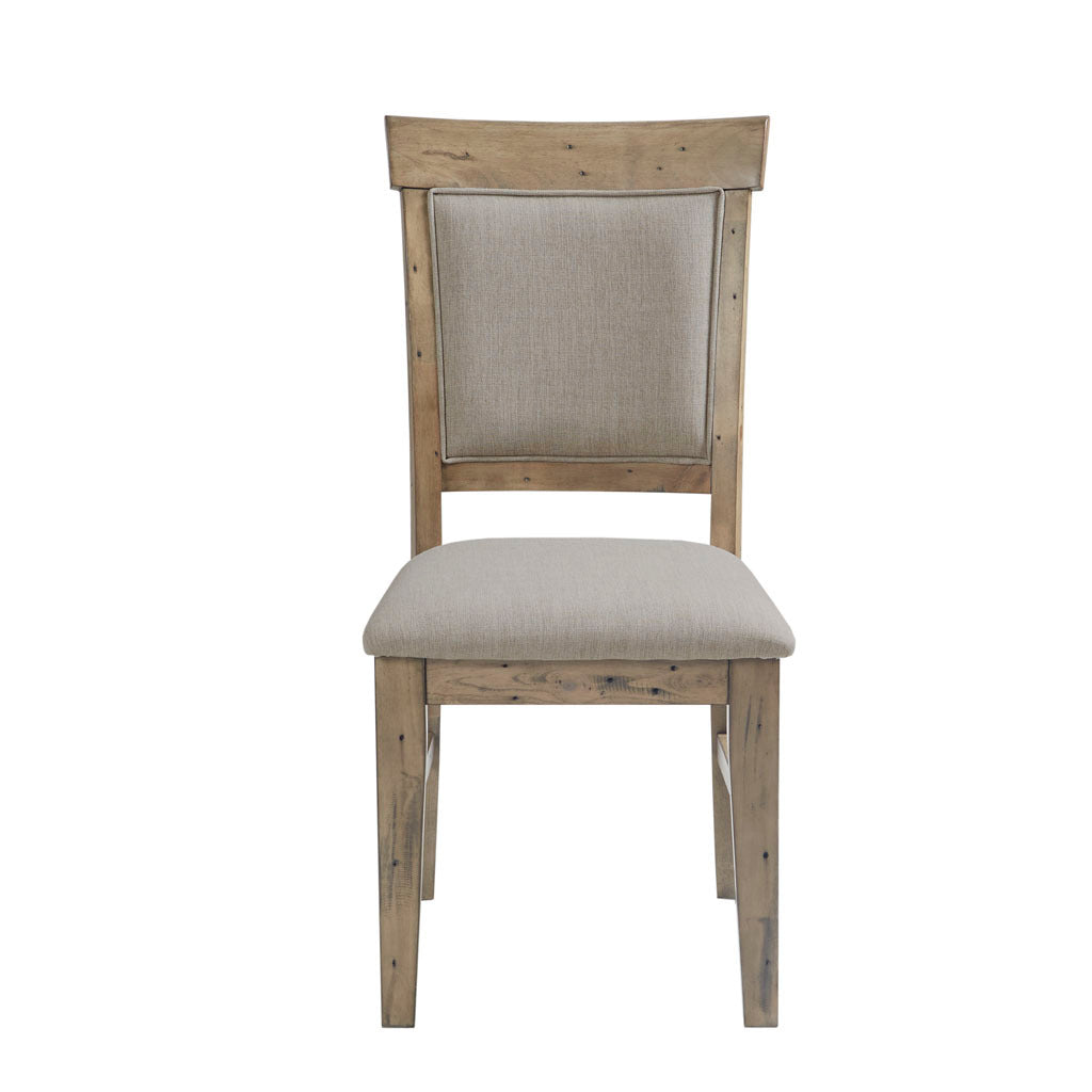 Dining Side Chair Set Of 2 Cream Grey Polyester