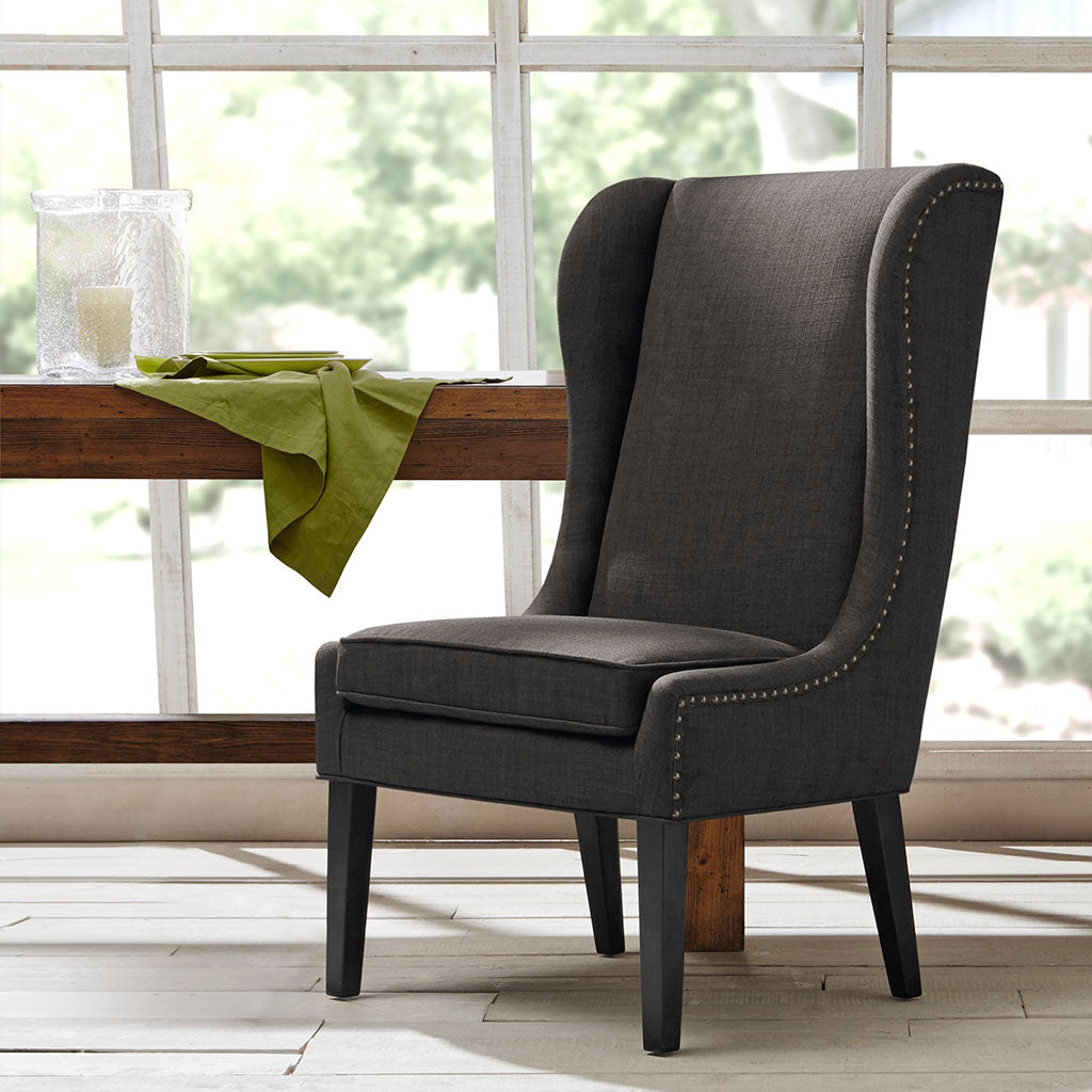 Captains Dining Chair Charcoal Polyester