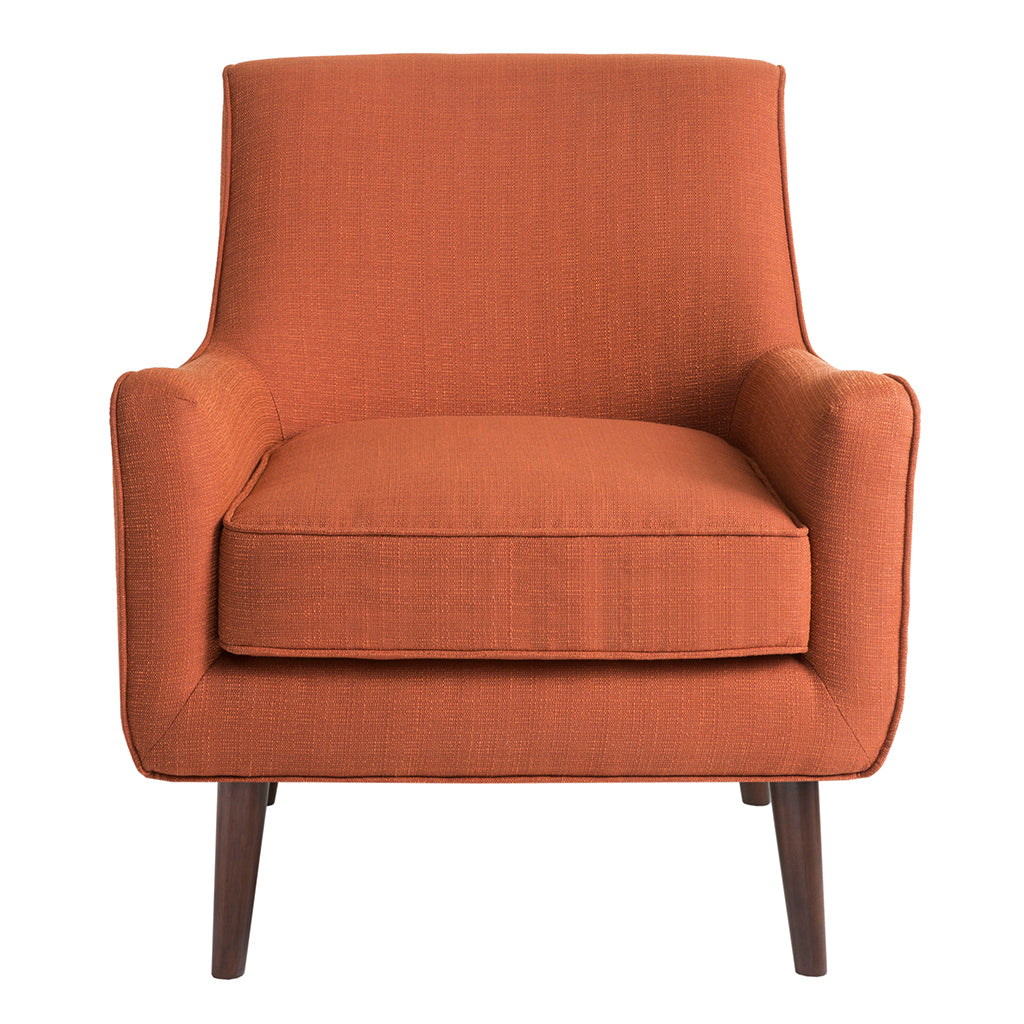 Mid Century Accent Chair Burnt Orange Polyester