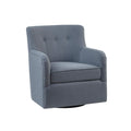 Adele Swivel Chair Blue Solid Wood