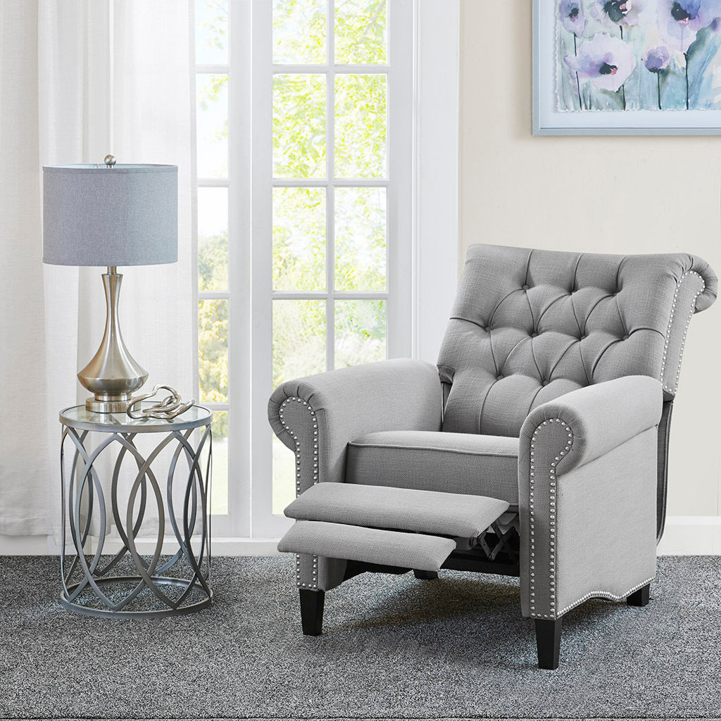 Aidan Push Back Recliner Grey Solid Wood