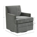 Upholstered Swivel Chair Grey Polyester