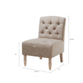 Tufted Armless Chair Beige Polyester