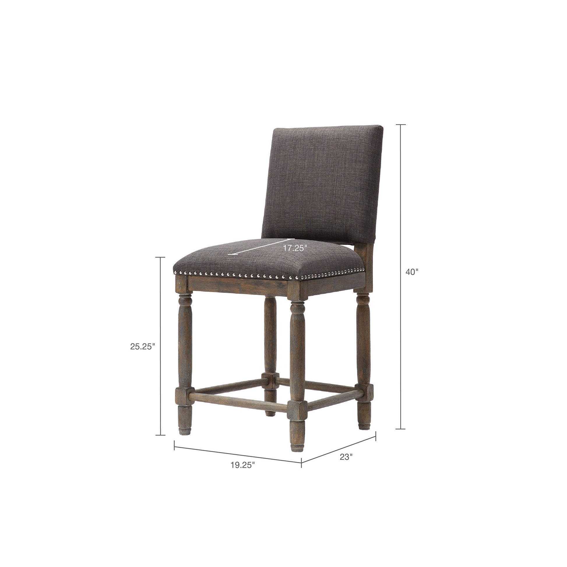 Cirque Counter Stool Grey Polyester