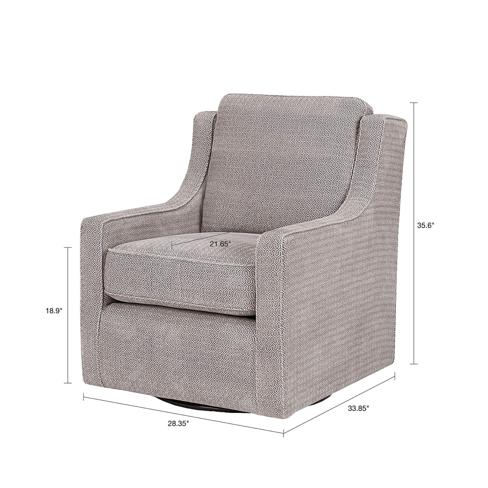 Harris Swivel Chair Grey Solid Wood