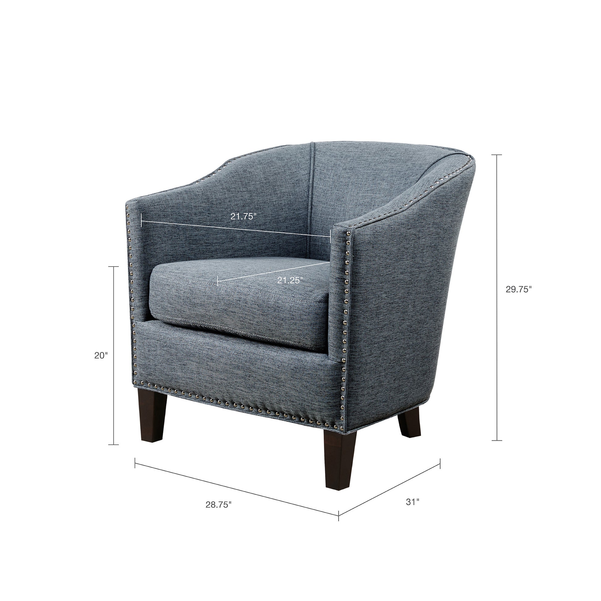 Barrel Arm Chair Slate Blue Polyester