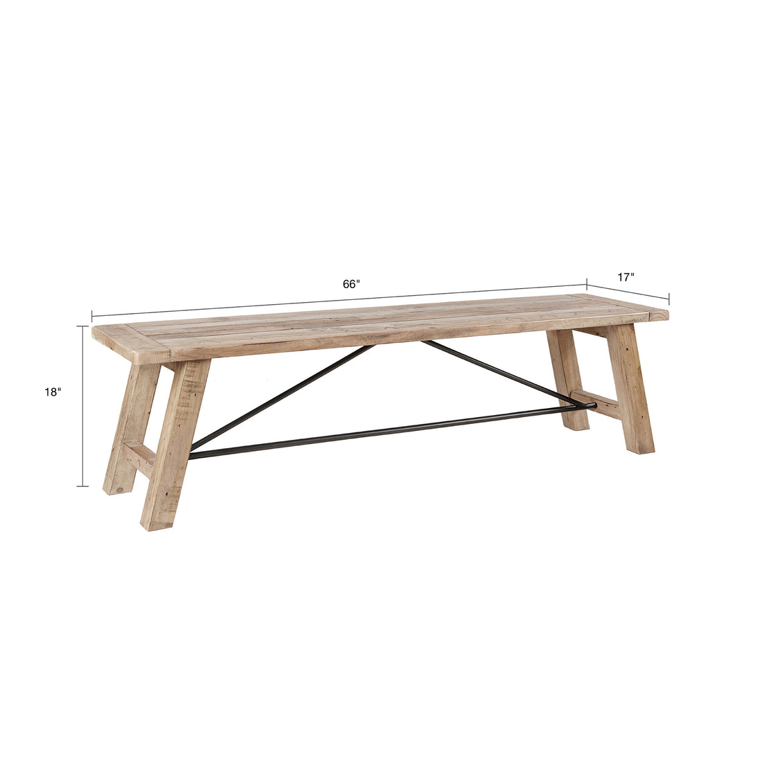 Dining Bench Natural Wood