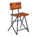 Trestle Counter Stool Reclaimed Brown Gun Metal Wood