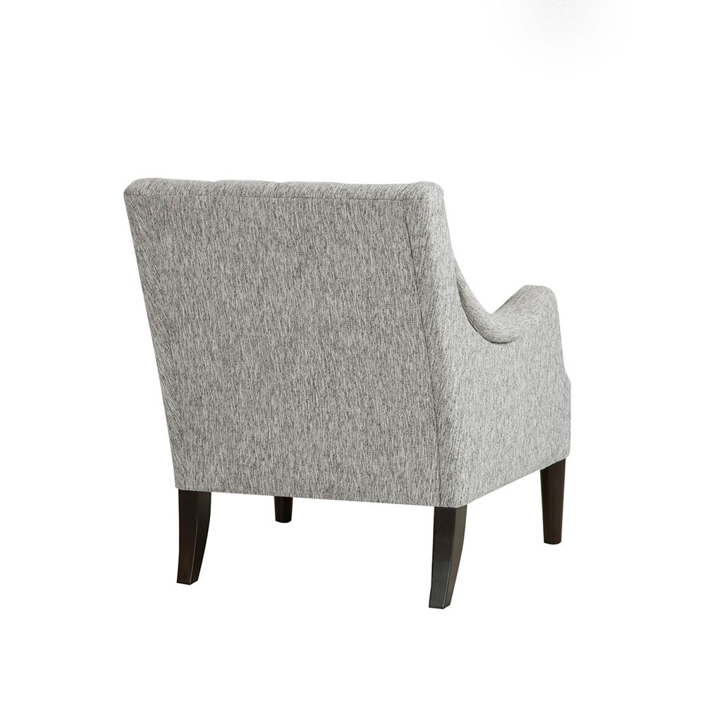 Button Tufted Accent Chair Grey Polyester