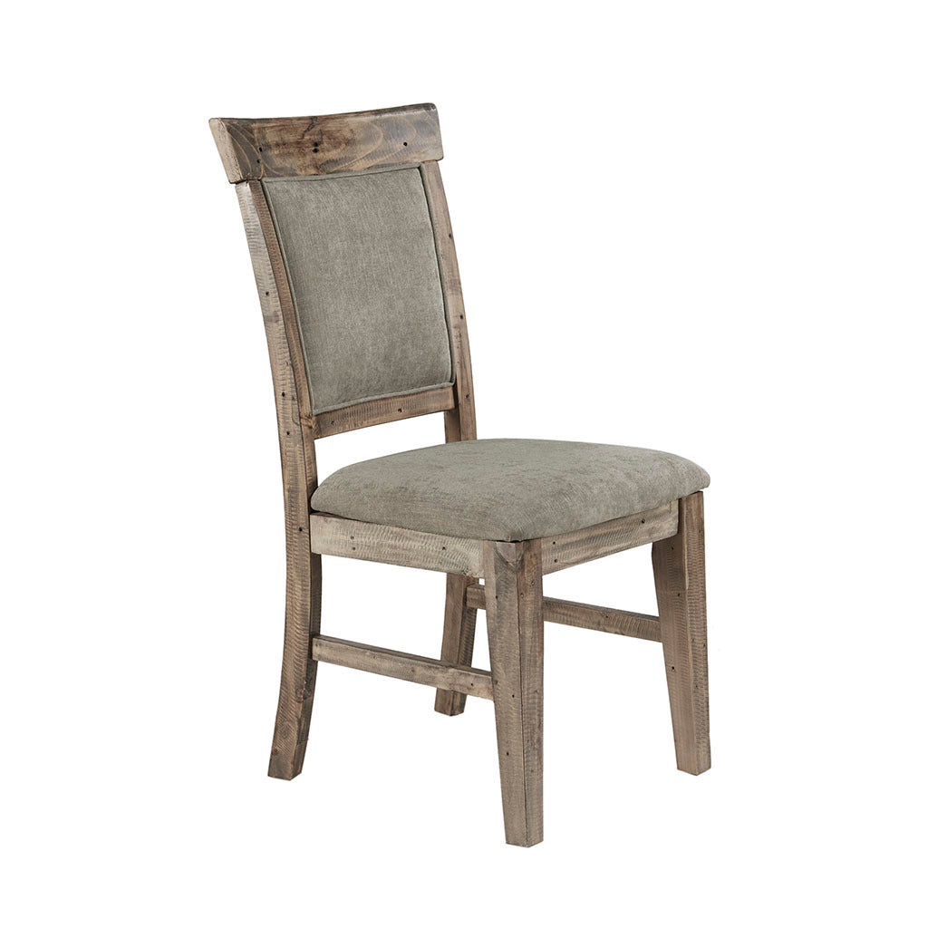 Dining Side Chair Set Of 2Pcs Natural Grey Polyester