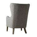 Arianna Swoop Wing Chair Grey Solid Wood