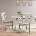 Dining Side Chair Set Of 2Pcs Reclaimed White Polyester