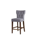 Tufted Back Counter Stool Grey Polyester